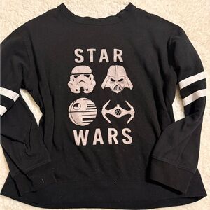 Disney Star Wars Black Sweatshirt with White Graphics